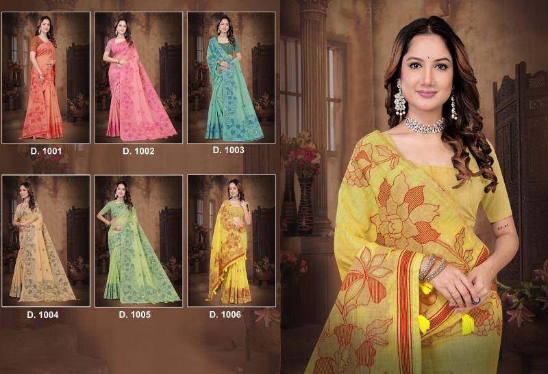 Tulsi WEC-1002 cotton Designer sarees wholesale